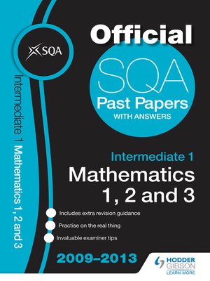 cover image of SQA Past Papers 2013 Intermediate 1 Mathematics 1, 2, 3